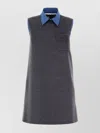 Miu Miu Women Grey Velour Mini Dress In Gray
