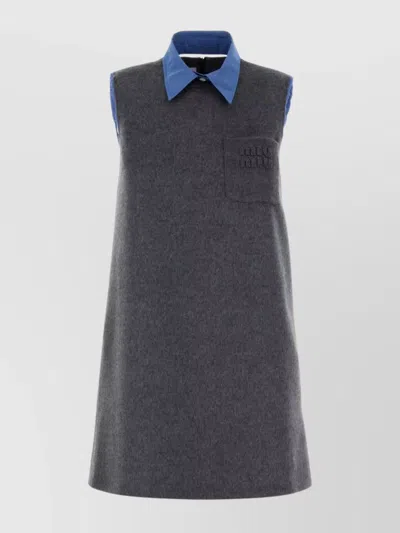 Miu Miu Grey Velour Mini Dress