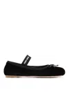 Miu Miu Satin Ballet Flats In Negro