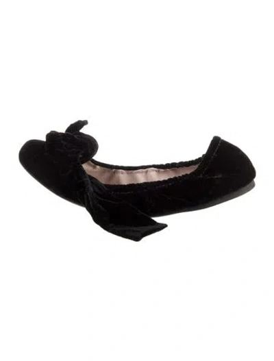 Pre-owned Miu Miu Velvet Ballet Flats In Black