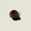 Miu Miu Logo-patch Corduroy Baseball Cap In Brown