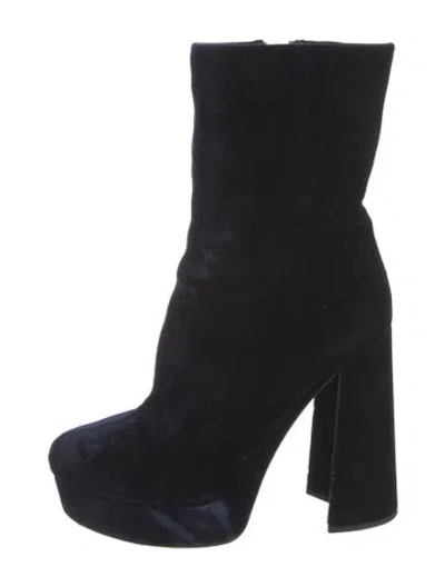 Pre-owned Miu Miu Velvet Boots In Black