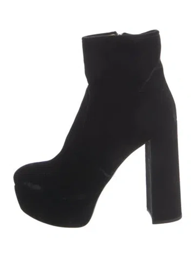 Pre-owned Miu Miu Velvet Boots In Black
