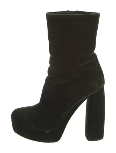 Pre-owned Miu Miu Velvet Boots In Green