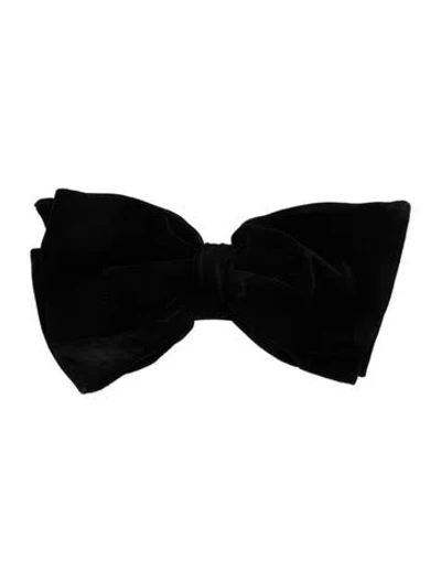 Pre-owned Miu Miu Velvet Bow Hair Clip In Black