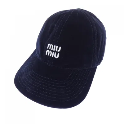 Miu Miu Velvet Cap In Blue