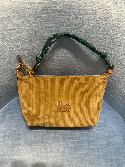 Miu Miu Velvet Clutch In Brown