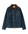 Miu Miu Flocked Denim And Velvet Blouson In Blue