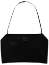 Miu Miu Velvet Crop Top In Black