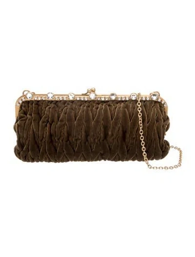 Pre-owned Miu Miu Velvet Evening Bag In Brown