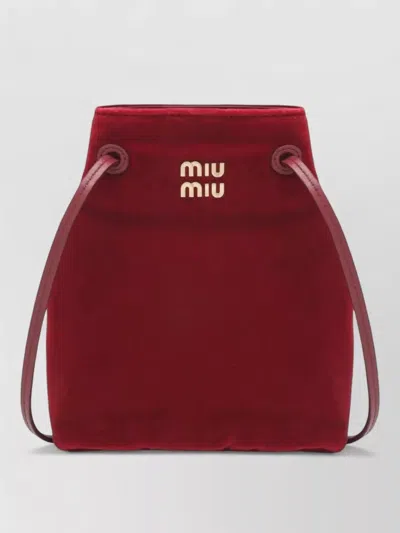 Miu Miu Velvet Finish Bucket Bag Refined Design
