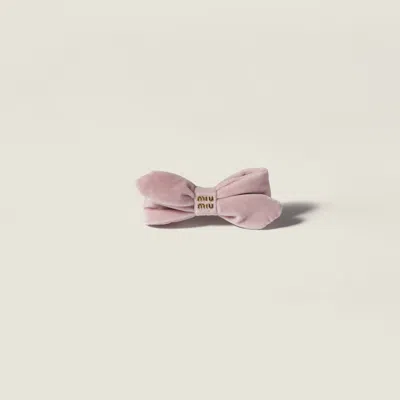 Miu Miu Velvet Hair Clip In Pink