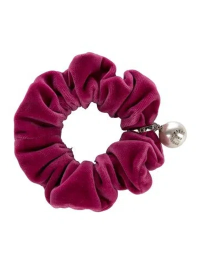 Pre-owned Miu Miu Velvet Hair Tie In Pink