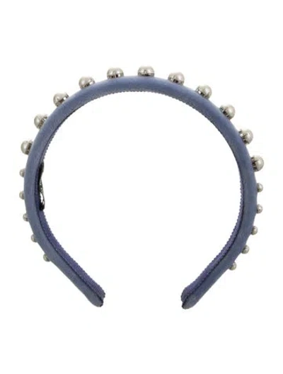 Pre-owned Miu Miu Velvet Hairband In Blue