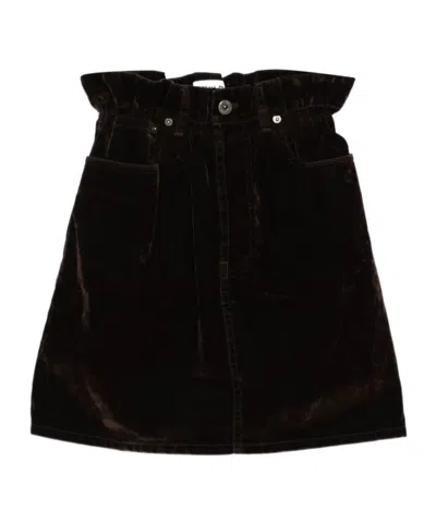Miu Miu Velvet Mini Skirt In Black