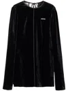 Miu Miu Velvet Minidress In Black