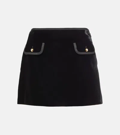 Miu Miu Velvet Miniskirt In Black