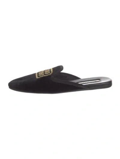 Pre-owned Miu Miu Velvet Mules In Black
