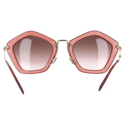 Pre-owned Miu Miu Velvet Pentagon-shaped Sunglasses In Brown
