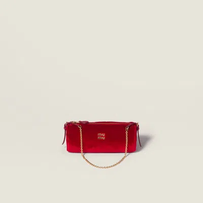 Miu Miu Velvet Pouch In Red