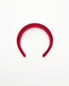 Miu Miu Velvet Rhinestone Logo Headband In Red