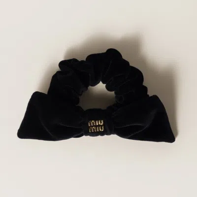Miu Miu Velvet Scrunchie In Black