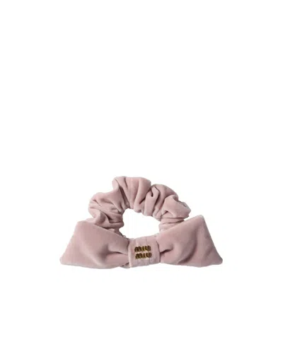 Miu Miu Velvet Scrunchie In Pink