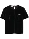 Miu Miu Velvet Top In Black
