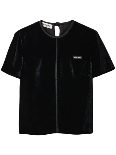 Miu Miu Velvet Top In Black