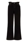 Miu Miu Velvet Wide Leg Trousers In Black