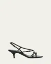 Miu Miu Miumiu Women Patent Leather Sandals With Buckles In Nero