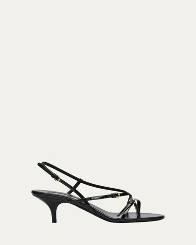 MIU MIU VERNICE STRAPPY LEATHER SLINGBACK SANDALS