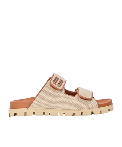 Miu Miu Versatile Flat Sandals In Multi