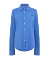Miu Miu Piquet Shirt 42 In Blue