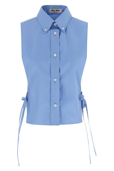 Miu Miu Vest Shirt In Blue