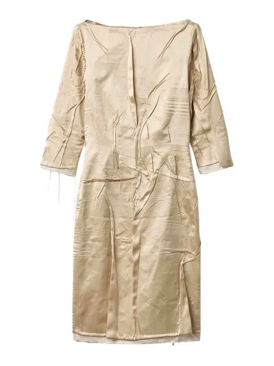 MIU MIU VESTIDO MIDI - BEIS OSCURO