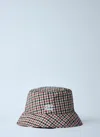 Miu Miu Women Vichy Bucket Hat In Brown