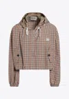 Miu Miu Vichy Check Technical Fabric Blouson Jacket In Multicolor