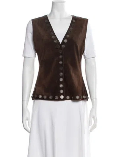 Pre-owned Miu Miu Vintage 1993 Vest In Brown