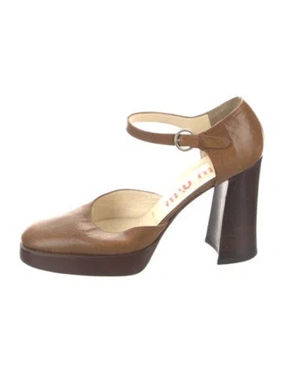 Pre-owned Miu Miu Vintage 1996 Pumps In Brown