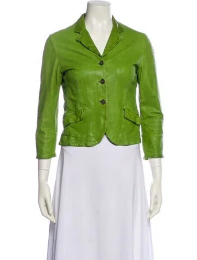 Pre-owned Miu Miu Vintage 2000's Blazer In Green