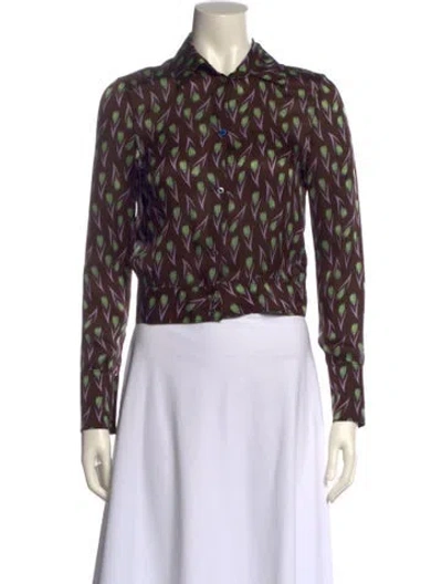 Pre-owned Miu Miu Vintage 2000 Blouse In Brown