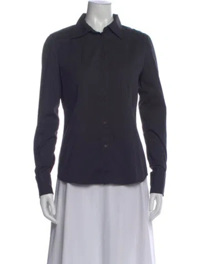 Pre-owned Miu Miu Vintage 2000's Button-up Top In Black