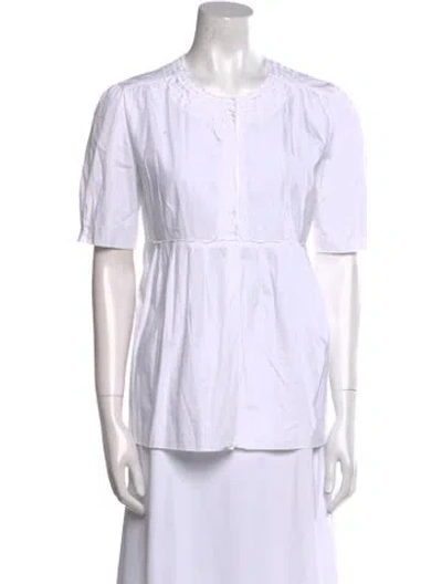 Pre-owned Miu Miu Vintage 2000's Button-up Top In White