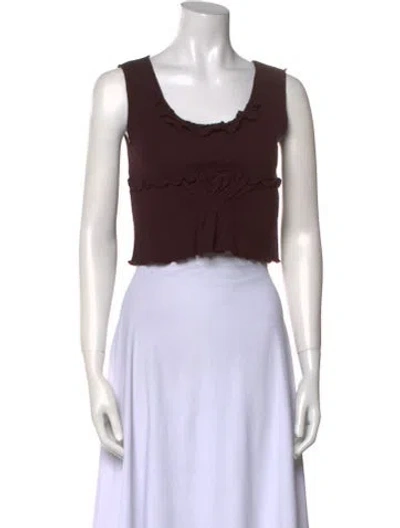 Pre-owned Miu Miu Vintage 2000's Crop Top In Brown