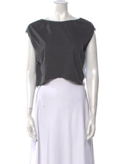 Pre-owned Miu Miu Vintage 2000's Crop Top In Gray