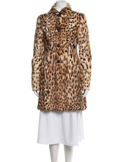 Pre-owned Miu Miu Vintage 2000's Fur Coat In Neutral