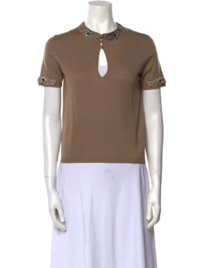 Pre-owned Miu Miu Vintage 2000's Polo In Neutral