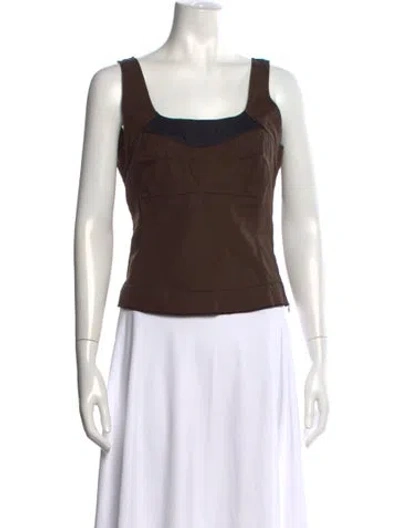 Pre-owned Miu Miu Vintage 2000's Top In Brown