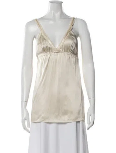Pre-owned Miu Miu Vintage 2000's Top In Gold